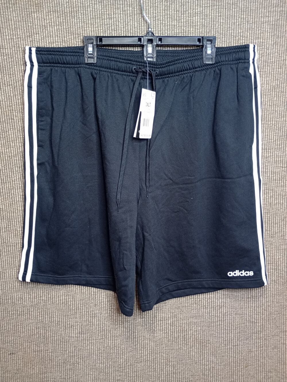 ADIDAS Fleece Shorts 3 Stripes Size 3XLT MWT $35 Black & White